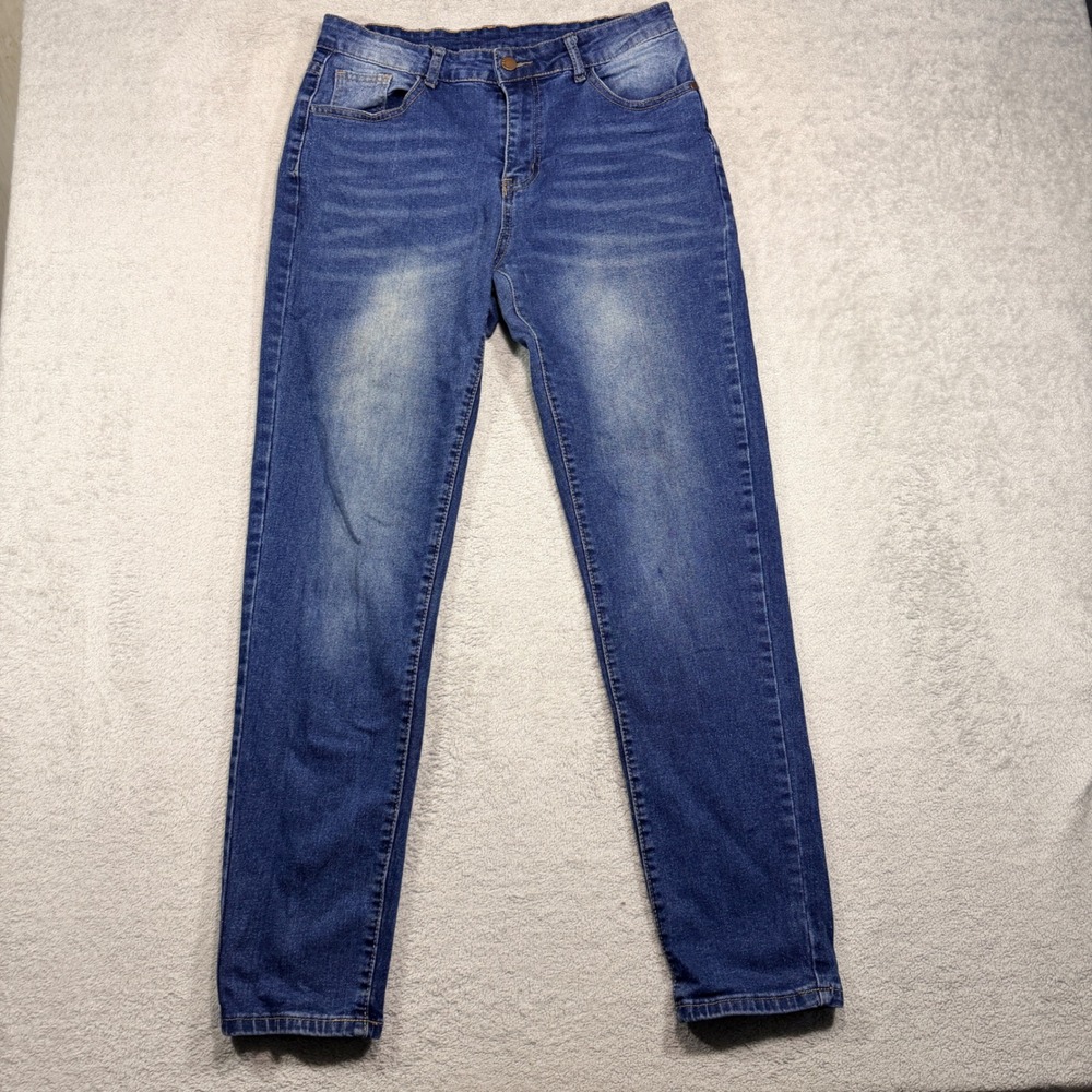 Jeans Womens 29 Blue Straight Leg Medium Wash Faded Denim Pants